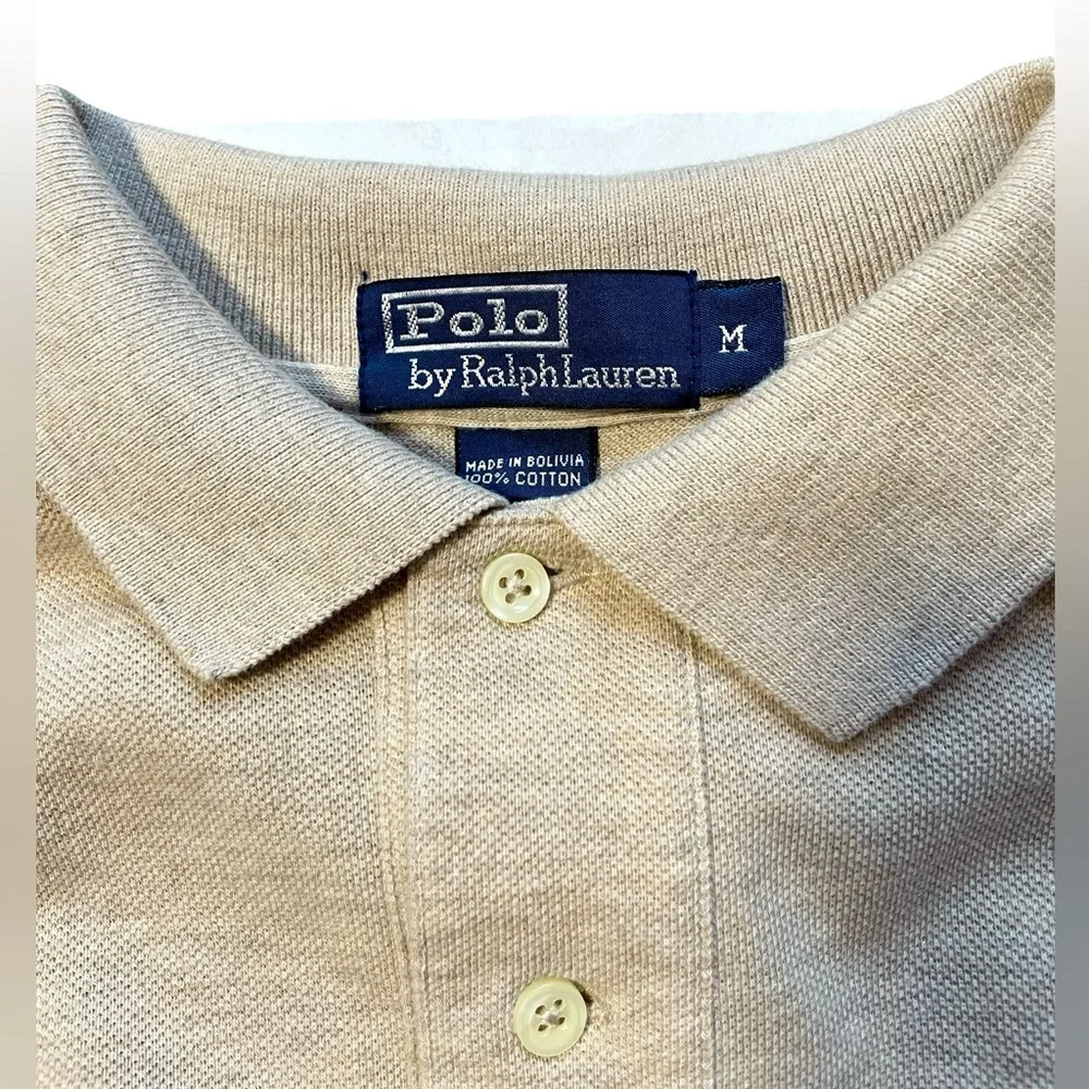 Vintage Polo Ralph Lauren Men’s Beige Polo Shirt